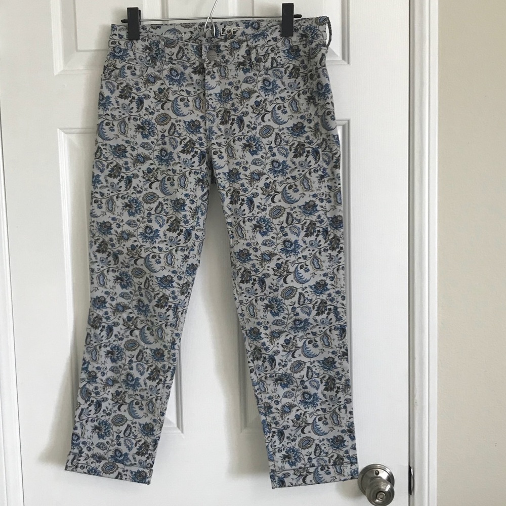 Loft blue floral jeans